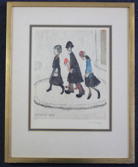 § Lawrence Stephen Lowry (1887-1976) The Family, overall 11.5 x 9in.